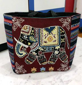 👜🍀 Laptop Handbag Elephant Tapestry Tote Bag