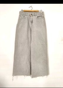 Grey Wide Leg Jeans