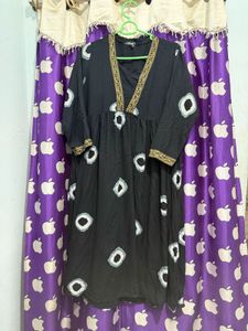 Black Tie-Dye Kurta