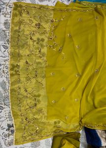 Elegant Yellow Embroidered Saree