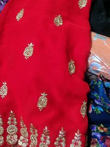 red beautiful saree