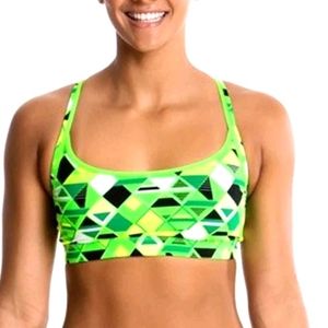 (400)Geometric Print Sports Bra