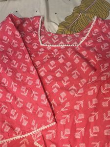 Vibrant Pink Kurti with Unique Print