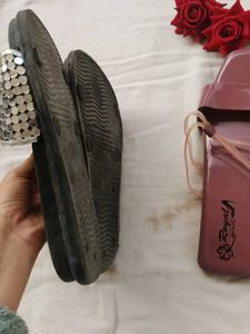 Stylish Slippers: Pink &amp; Silver slippers
