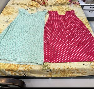 Comfortable Cotton Nighty Set - 2 Pcs