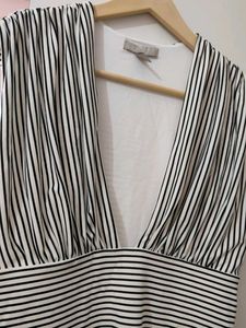 Striped V-Neck Sleeveless Top