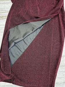 Sparkly Burgundy Long Sleeve Dress