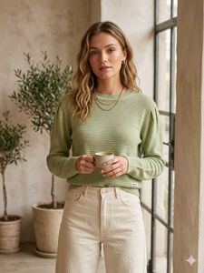 Cozy Green Knit Sweater