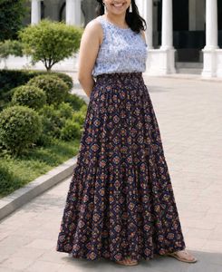 Bohemian Floral Print Skirt