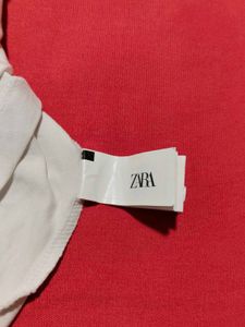 White Basic Crew Neck Crop Top – Zara