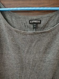 Express Gray 3/4 Sleeve Top