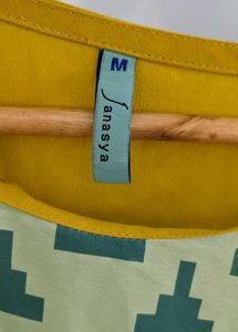 Yellow Kurta with Geometric Print