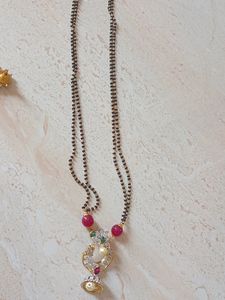 Gj Finish Mangalsutra With Earrings