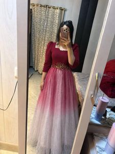 Ombre Gown with Embellished Belt🎀❤️