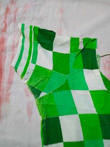 Green Checkered Kurta tauser with dupatta