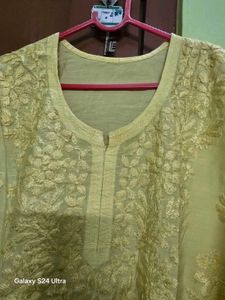 Beautiful Yellow Embroidered Kurta