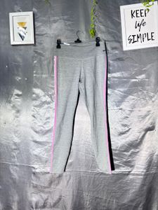 Nike Grey Leggings with Pink Stripes