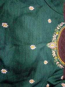 Elegant Green Silk Saree with Gold Weave