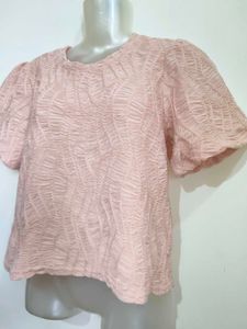 Chic Puff Sleeve Textured Top Size M-L 34"-38"