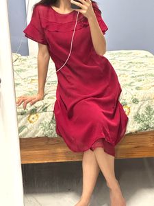 Elegant Red Fit &amp; Flare Dress