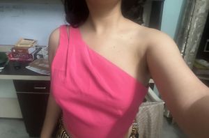 Hot Pink One-Shoulder Statement Crop Top
