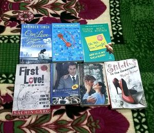 IT IS A SET OF 8 ROMANCE AND FICTION NOVELS.......