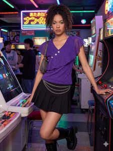Sparkling Purple Ruffle Top