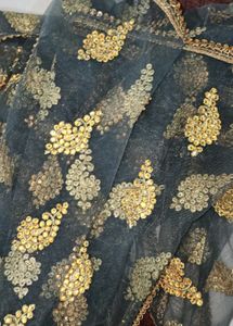 Sparkling Black Dupatta with Sequins 2psc