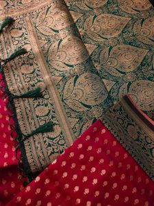 New magenta banarasi silk saree