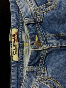 Vintage Rhinestone Blue Wash Bootcut Jeans