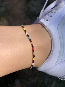 Handmade Multicolor Beaded Anklet – Minimalist✨