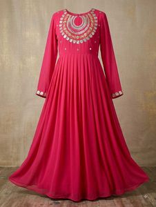 Vibrant Pink Embroidered Kurta Set