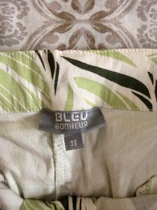 Leaf Print Wide Leg Pants