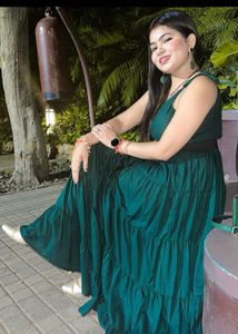 Elegant Teal Tiered Maxi Dress