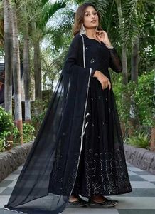 Elegant Black Kurta Set with Dupatta
