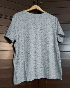 Van Heusen Light Blue Floral Print T-Shirt
