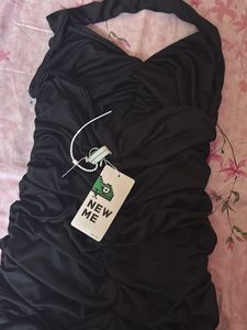 new me Black Halter Neck Mini Dress
