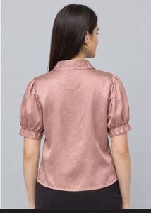 Chic Satin Puff Sleeve Top size-S