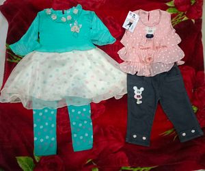 Cute Girls' Kurta and Pants Set