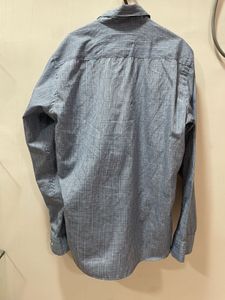 Men's Blue Checked Formal Long Sleeved Shirt