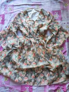 Floral Print Chiffon Dress