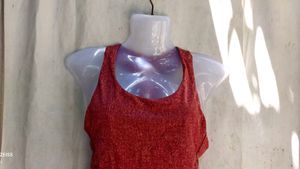 Red Textured Tank Top