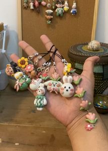 Handmade cat clay charm