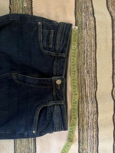 Flared Dark Blue Denim Jeans