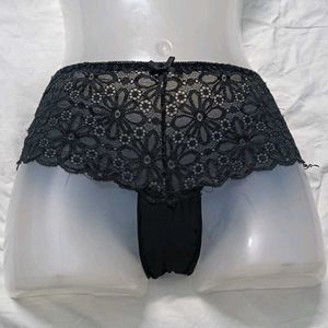 ⭐ Sheer Lace Black Briefs