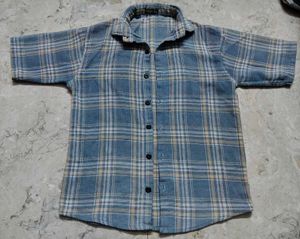 Blue Plaid Short Sleeve Shirt