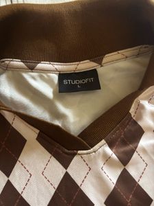 Brown Argyle Print T-Shirt (westside)