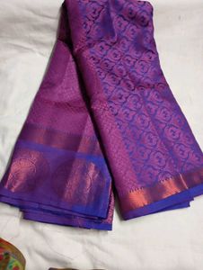 Purple & Blue Silk Saree