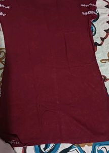 Embroidered Maroon Kurta