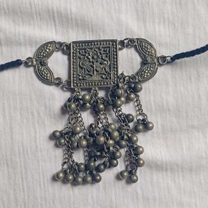Traditional Oxidized Silver Choker Necklace